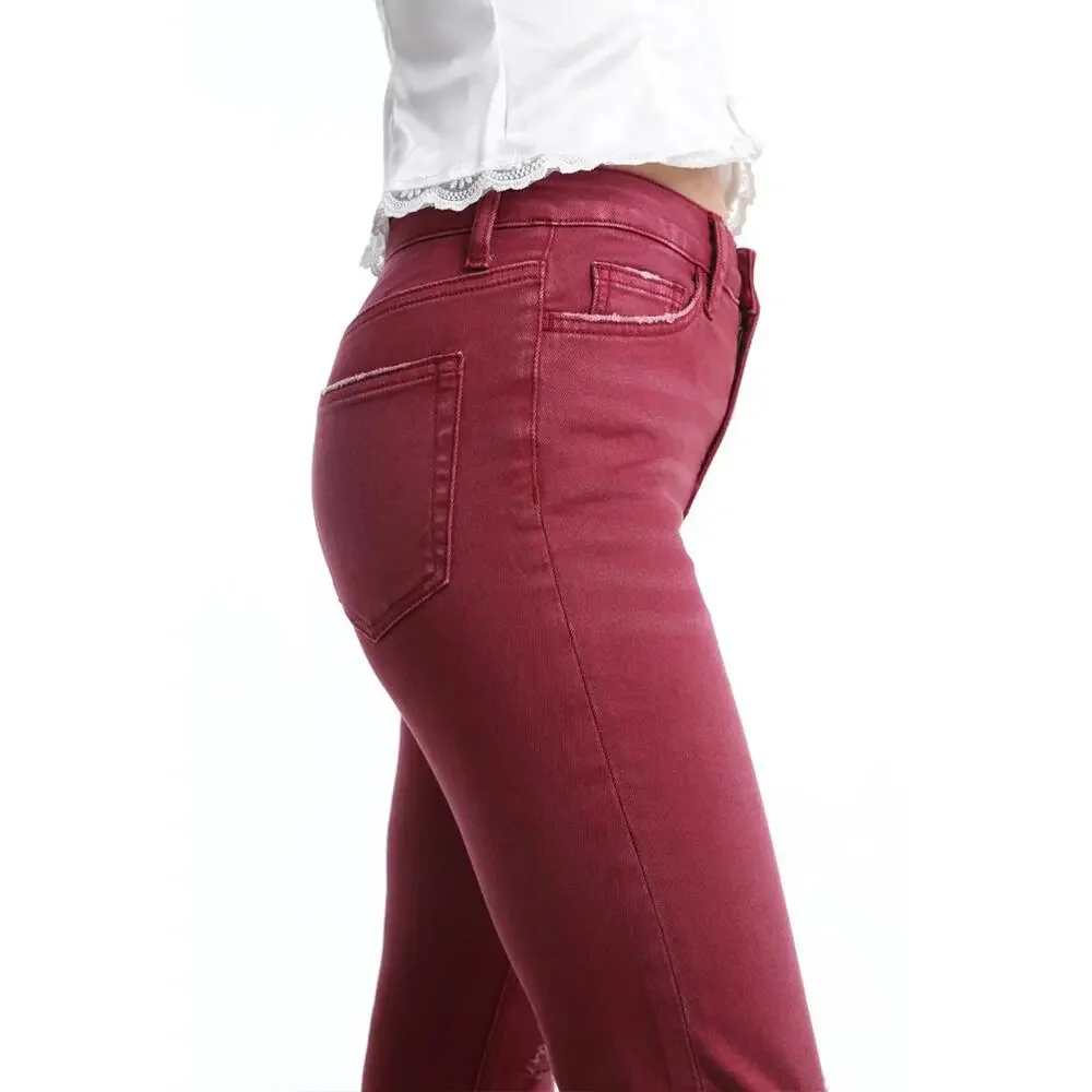 Emily High Rise Distressed Flare